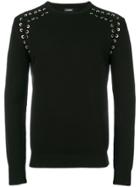 Les Hommes Lace-up Detail Jumper - Black