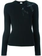 Red Valentino Sequined Bird Jumper, Women's, Size: Xs, Black, Polyamide/viscose/angora/wool