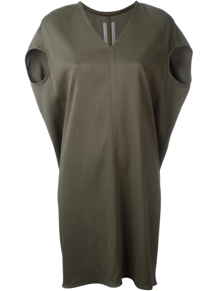 Rick Owens V-neck Top, Women's, Size: 38, Green, Viscose/spandex/elastane