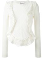 Red Valentino Ruffled Sweater, Women's, Size: Large, Nude/neutrals, Polyamide/viscose/angora/wool