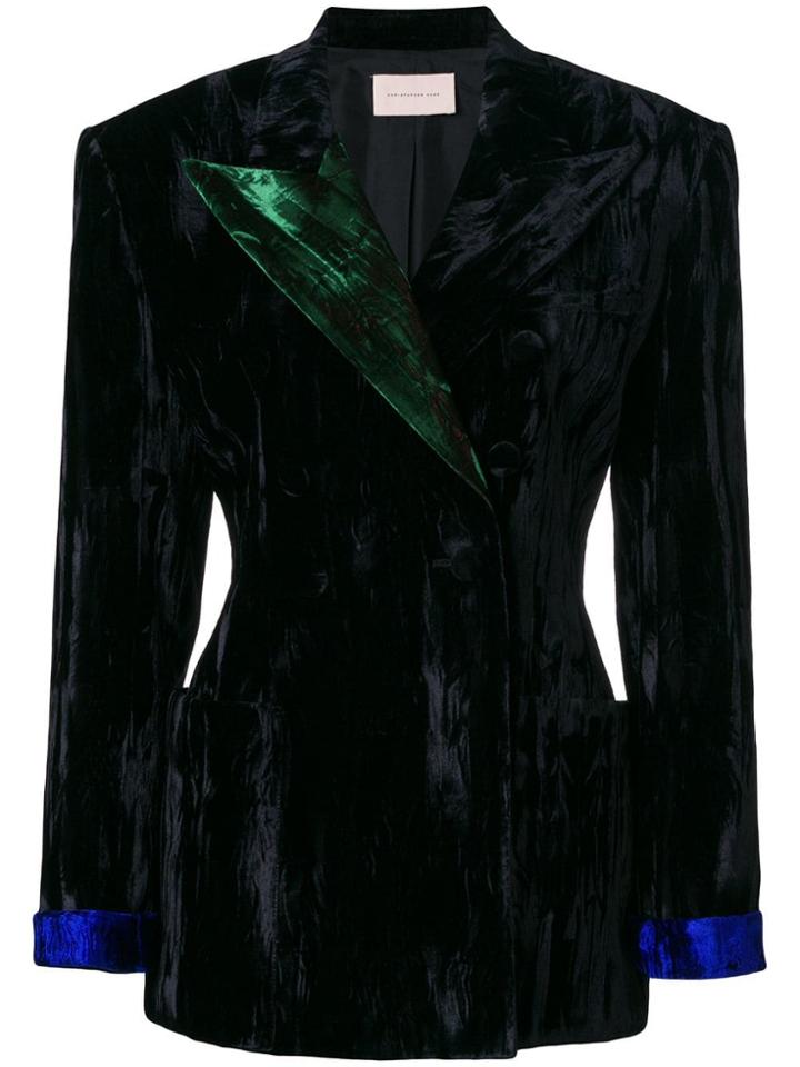 Christopher Kane Crushed Velvet Blazer - Black