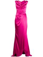 Talbot Runhof Draped Long Dress - Pink