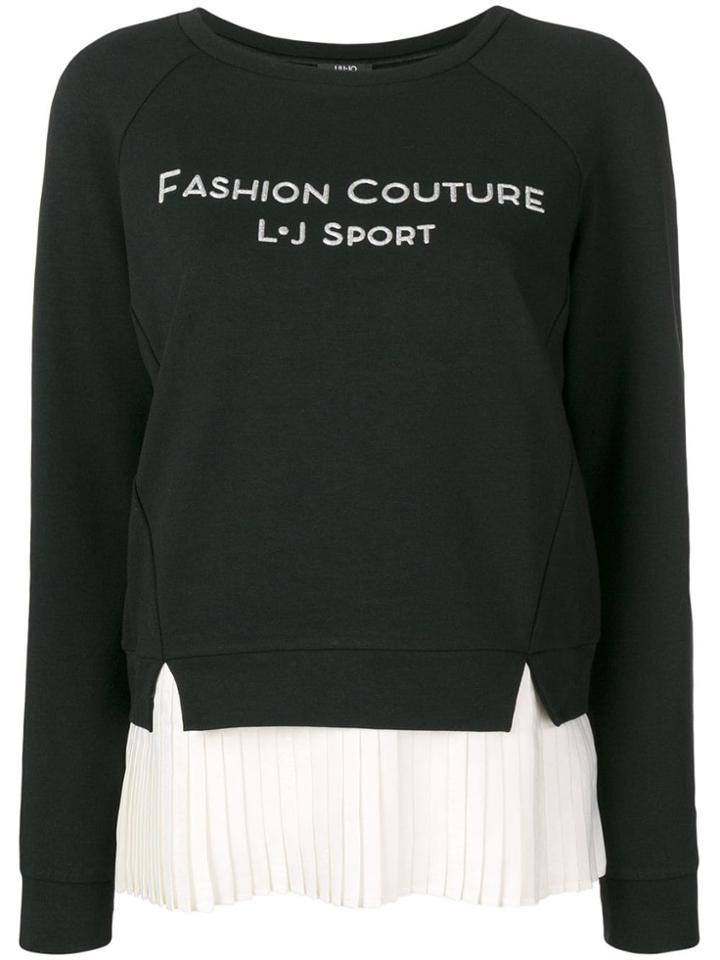 Liu Jo Pleated Trim Sweatshirt - Black