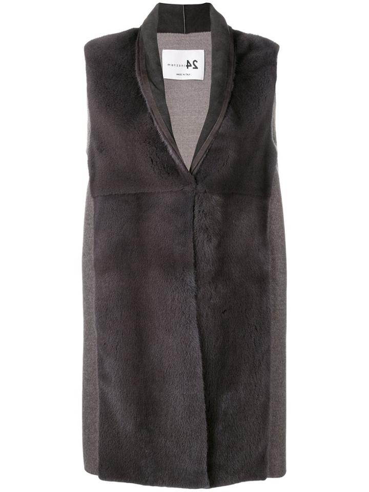 Manzoni 24 Long Fur Gilet - Grey