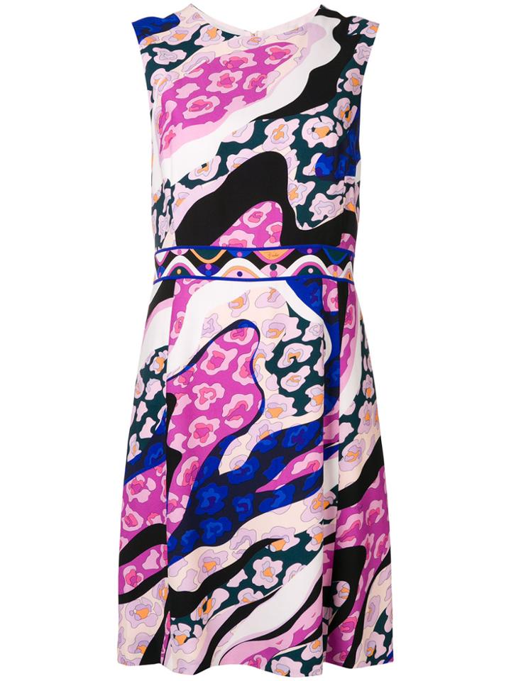 Emilio Pucci Flared Mini Dress - Pink & Purple
