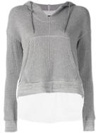 Frei Ea Cropped Elongated Back Hoodie - Grey