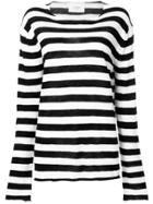 Bassike Striped Top - White