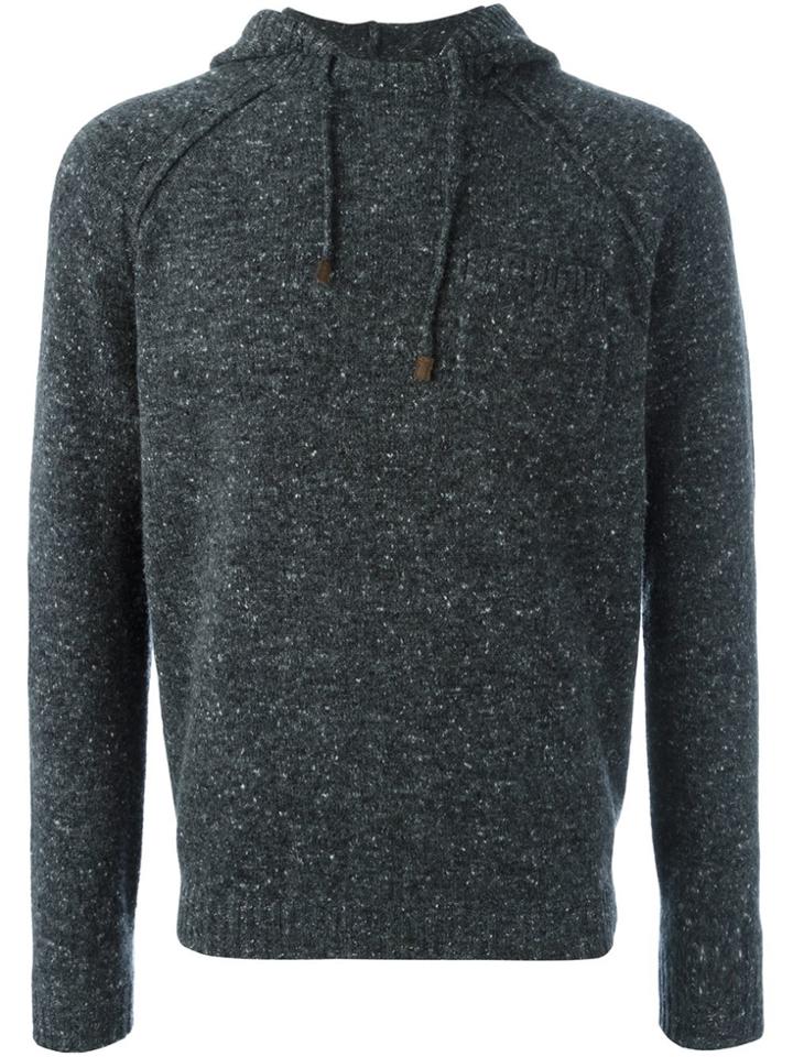 Brunello Cucinelli Melange Knit Hoodie - Grey
