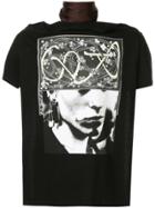 Raf Simons Print T-shirt With Scarf Collar - Black