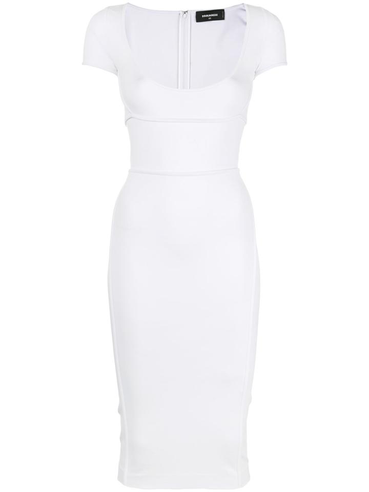 Dsquared2 Scoop-neck Fitted Dress - White