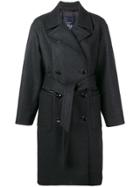 Fay Belted Double-breasted Coat - Grey