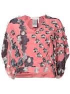 Chloé - Textured Top - Women - Silk - 34, Women's, Pink/purple, Silk