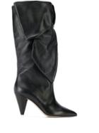 Attico Ruched Boots - Black