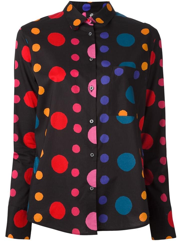 Ps By Paul Smith Dotted Print Shirt, Women's, Size: 42, Black, Cotton
