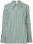 Marni Striped Oversized Collar Shirt - Green