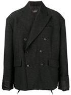 Yang Li Oversized Double Breasted Coat - Black