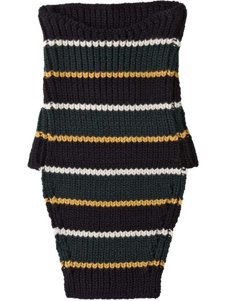 Prada Horizontal Stripes Tube Scarf - Black