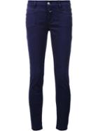 Closed Front Pocket Skinny Jeans, Women's, Size: 24, Blue, Cotton/polyester/spandex/elastane