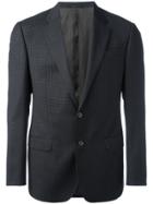 Armani Collezioni Checked One Button Blazer - Blue