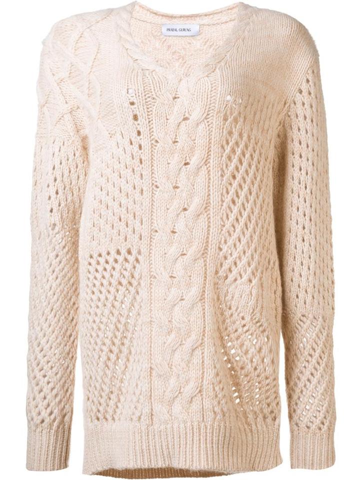 Prabal Gurung V-neck Jumper, Women's, Size: Large, Nude/neutrals, Cashmere