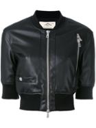 Urbancode Cropped Bomber Jacket, Women's, Size: 10, Black, Polyurethane/polyester