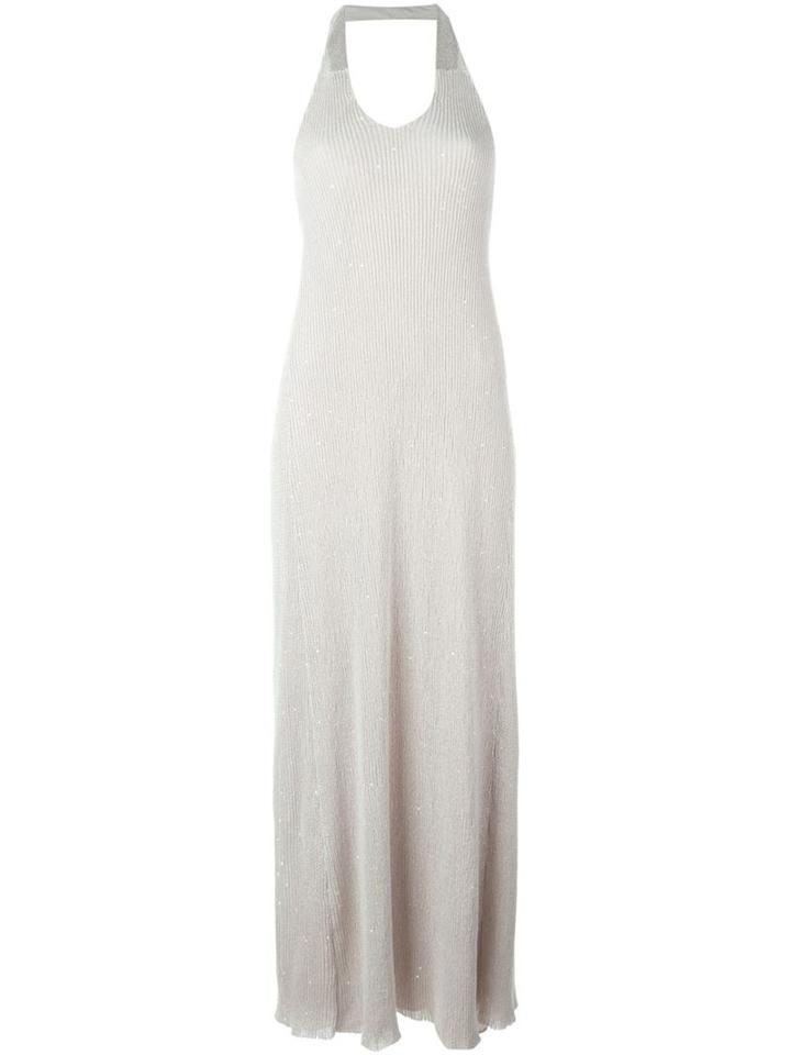Brunello Cucinelli Halterneck Knitted Maxi Dress