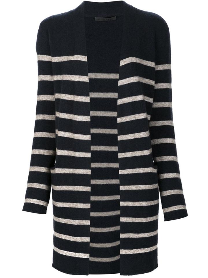 Jenni Kayne Striped Cardigan, Women's, Size: Medium, Blue, Spandex/elastane/wool/yak/polyimide