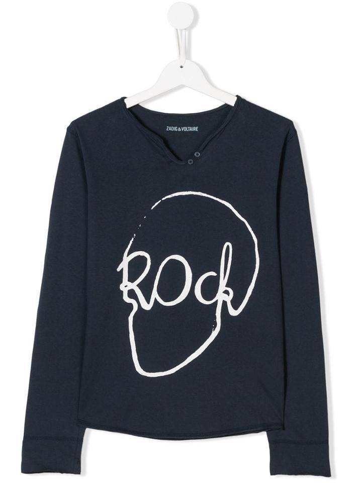 Zadig & Voltaire Kids Rock Printed T-shirt - Blue