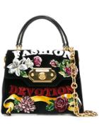 Dolce & Gabbana Fashion Floral Top Handle Bag - Black