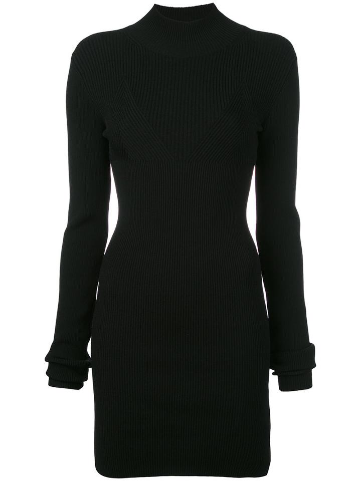 Off-white - Fitted Mini Knitted Dress - Women - Polyester/viscose - Xs, Women's, Black, Polyester/viscose