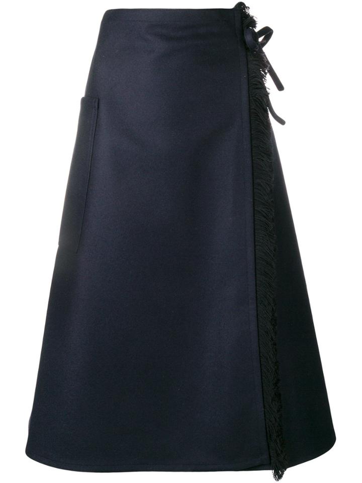 Sofie D'hoore Fringed Wrap Skirt - Blue