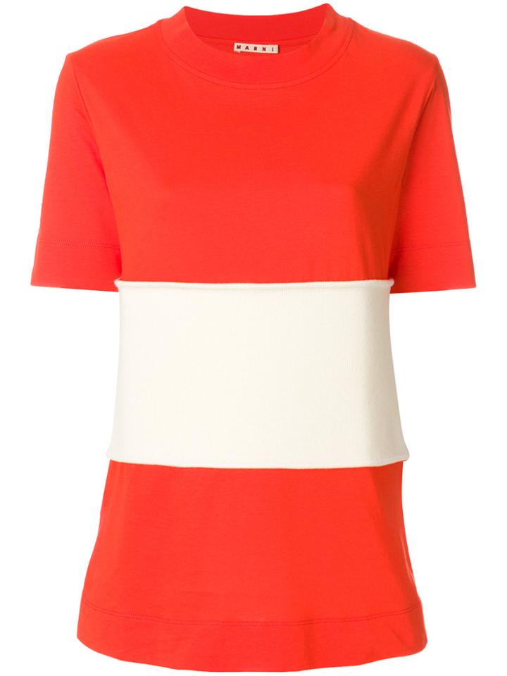 Marni Knitted Detail T-shirt - Red