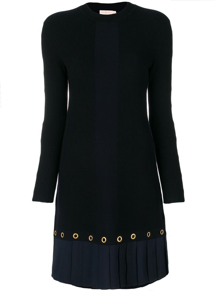 Tory Burch Cut-detail Fitted Knitted Dress - Blue