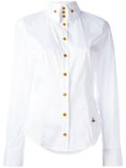 Vivienne Westwood Red Label Contrast Button-down Longsleeved Shirt, Women's, Size: 40, White, Cotton/polyamide/spandex/elastane