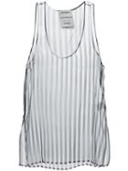 Anthony Vaccarello Striped Tank Top, Women's, Size: 38, Black, Silk