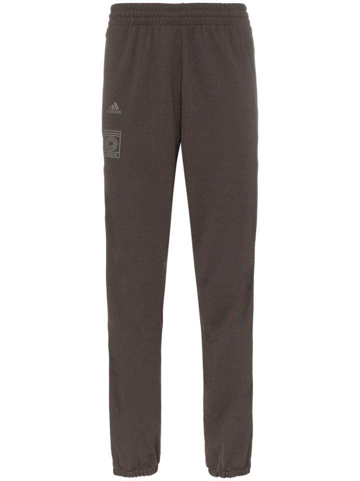 Adidas Burgundy Calabasas Stripe Print Sweat Pants - Brown