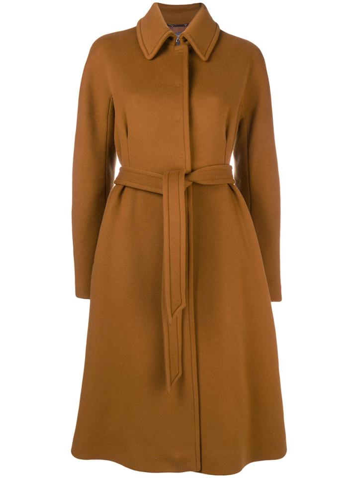 Alberta Ferretti Single Breasted Coat - Brown