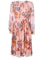 Msgm Floral Print Midi Dress