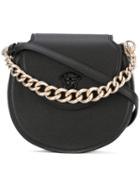 Versace Palazzo Curved Crossbody Bag, Women's, Black, Leather
