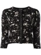 Twin-set Floral Print Cardigan, Women's, Size: Xl, Black, Cotton/viscose