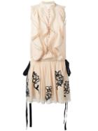 Chloé Ruffled Embroidered Trim Dress, Women's, Size: 36, Pink/purple, Silk/cotton