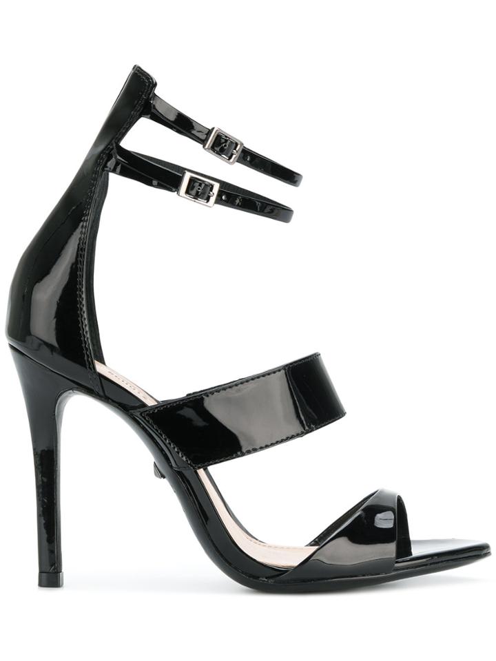 Schutz Double Ankle Strap Sandals - Black