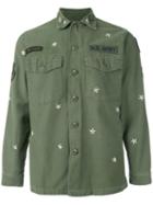 As65 Embroidered Military Jacket, Men's, Size: Medium, Green, Cotton