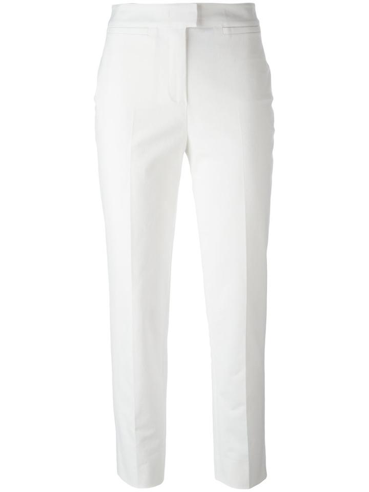 Piazza Sempione Cropped Pants, Women's, Size: 44, White, Cotton/spandex/elastane