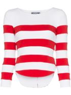 Moschino Stripe Fitted Long Sleeved Top - Red
