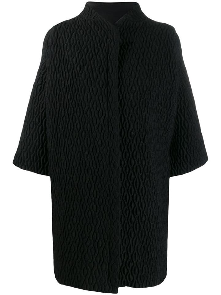Versace Pre-owned Textured Cocoon Jacket - Black