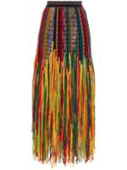 Missoni Fringed Wool And Silk Blend Skirt - Unavailable