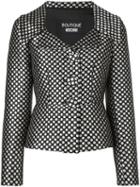 Boutique Moschino Polka Dot Jacket, Women's, Size: 42, Black, Polyester/polyamide/acetate/rayon
