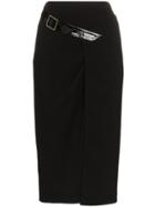 Givenchy Sheath Wool Crepe Pencil Skirt - Black
