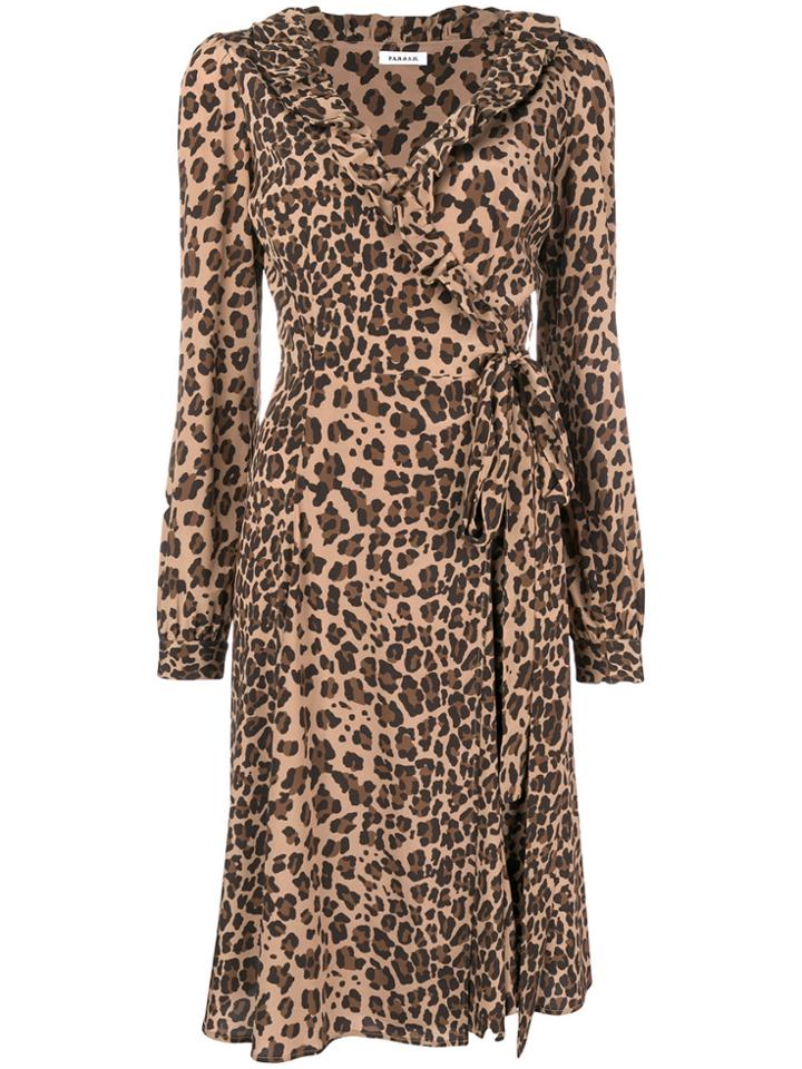 P.a.r.o.s.h. Wrap Leopard Dress - Brown